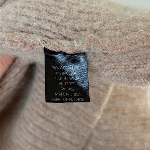 360 Cashmere Sweater Wool Zipper Cardigan Beige Sz Small Grandpacore Neutral - Picture 11 of 12